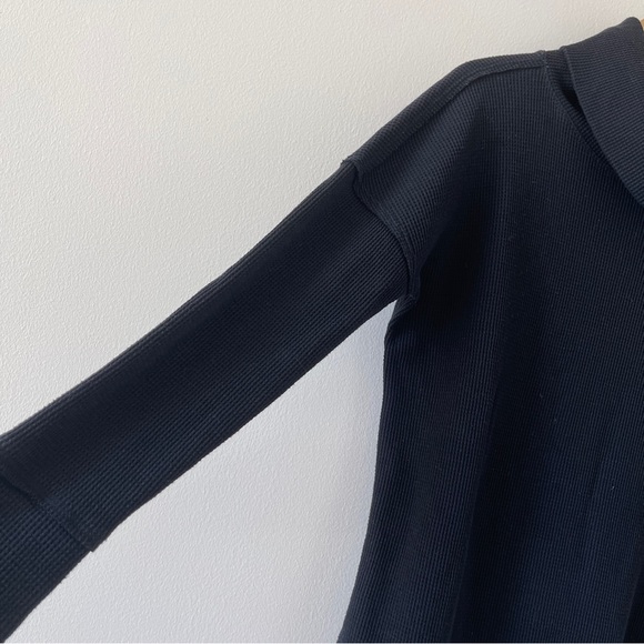 ANTHROPOLOGIE Maeve Ainsley Cowl Neck Waffle Knit Long Sleeve Thermal Top - Picture 4 of 10